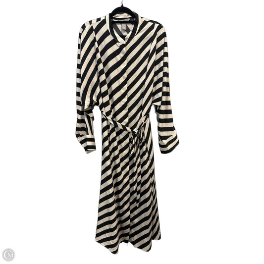 Dress Casual Midi By H&m In Striped Pattern, Size: L