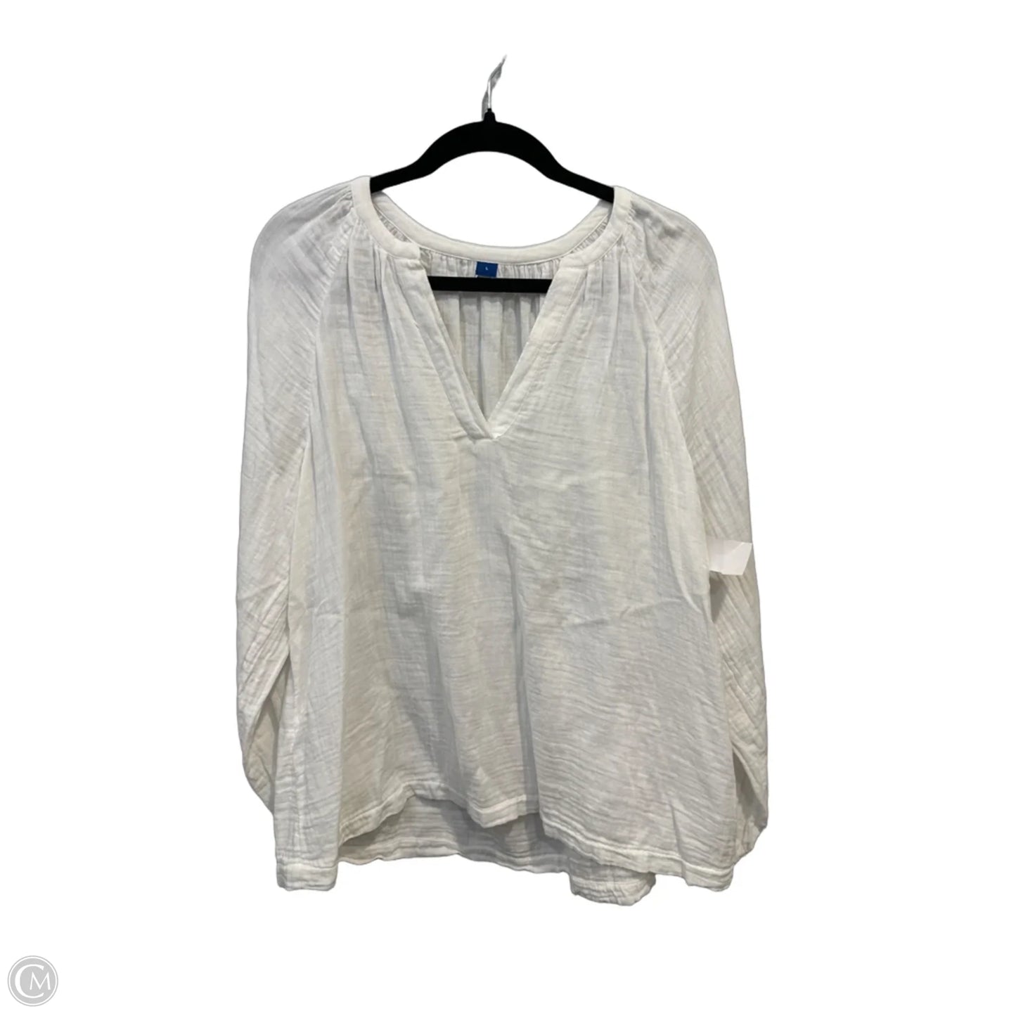Top Long Sleeve By Old Navy In White, Size: L