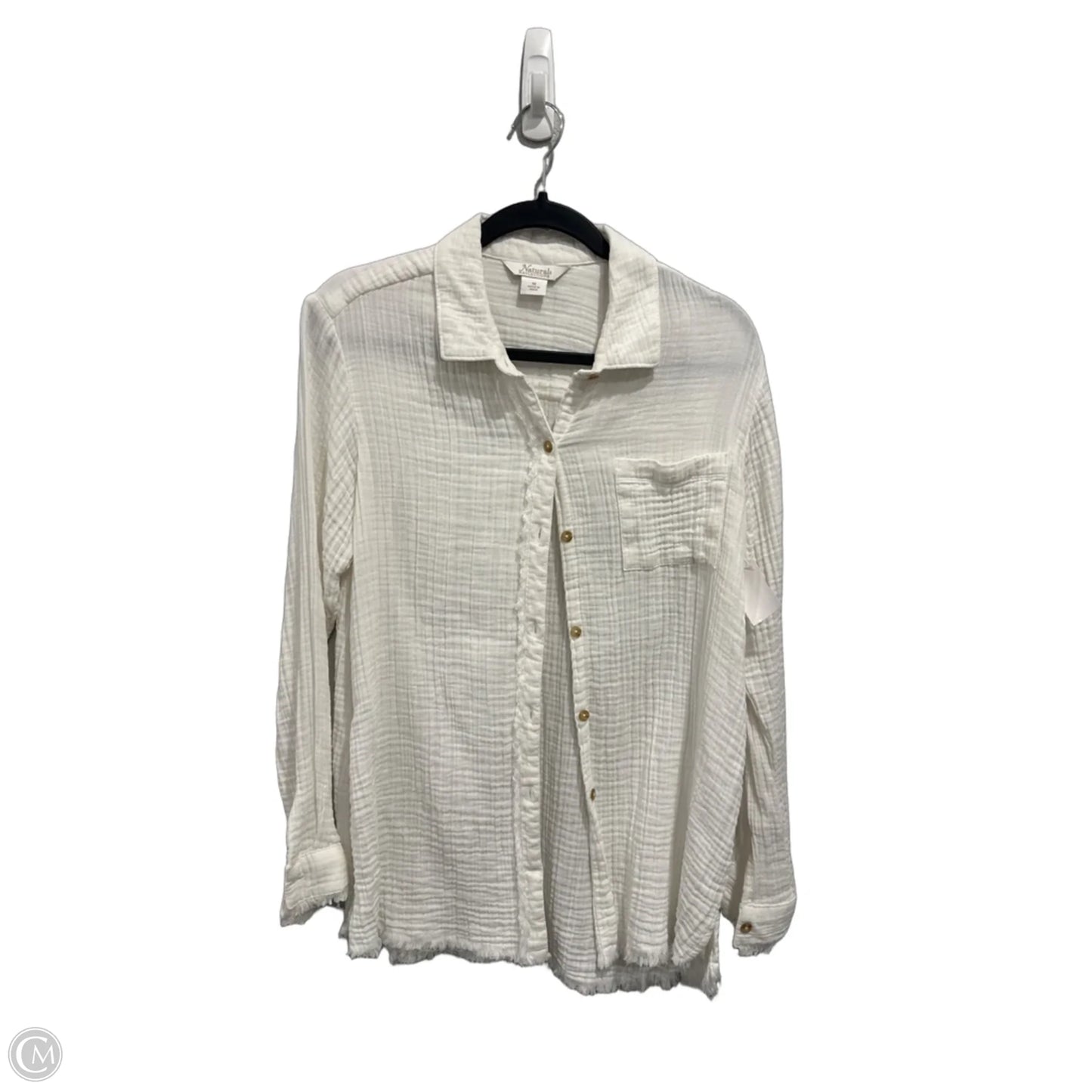 Top Long Sleeve By Natural Reflections In White, Size: M