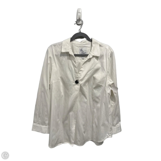 Top Long Sleeve By Tribal In White, Size: L