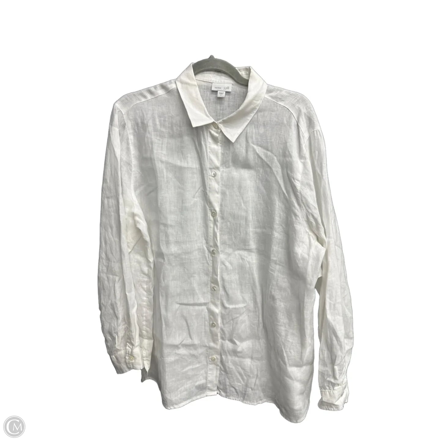 Top Long Sleeve By J. Jill In White, Size: L