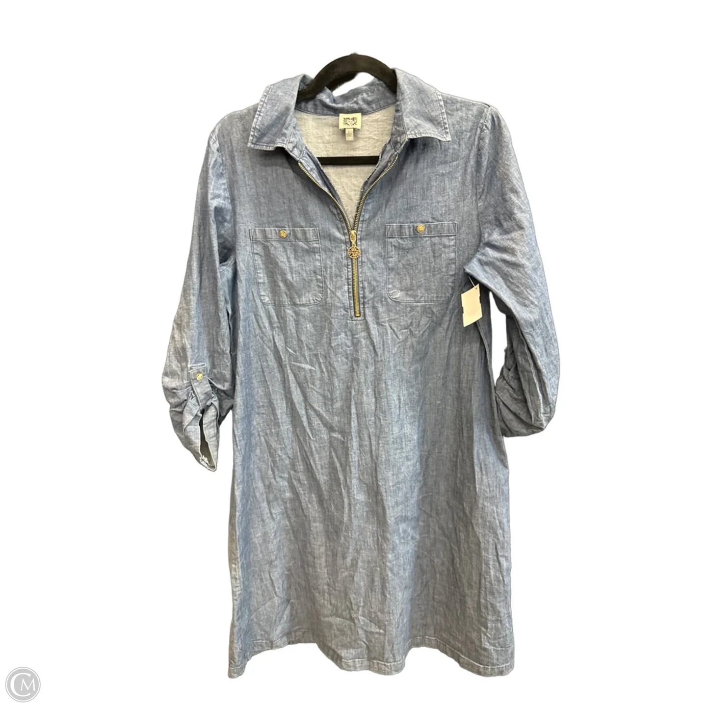 Dress Casual Midi By Anne Klein In Blue Denim, Size: M
