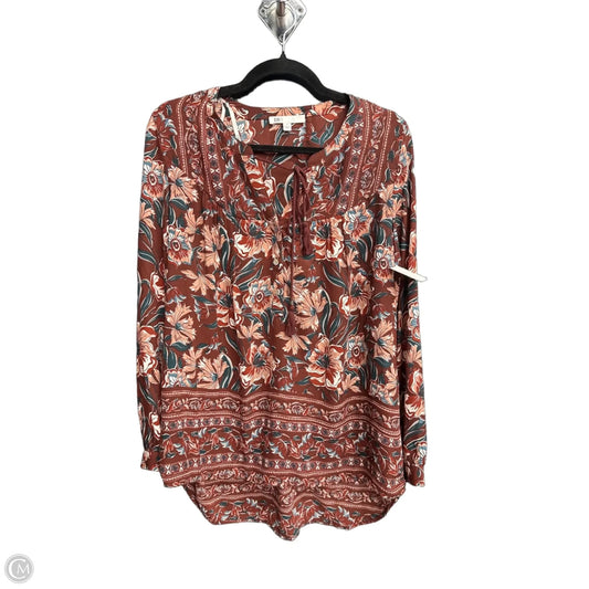 Top Long Sleeve By Dr2 In Floral Print, Size: S