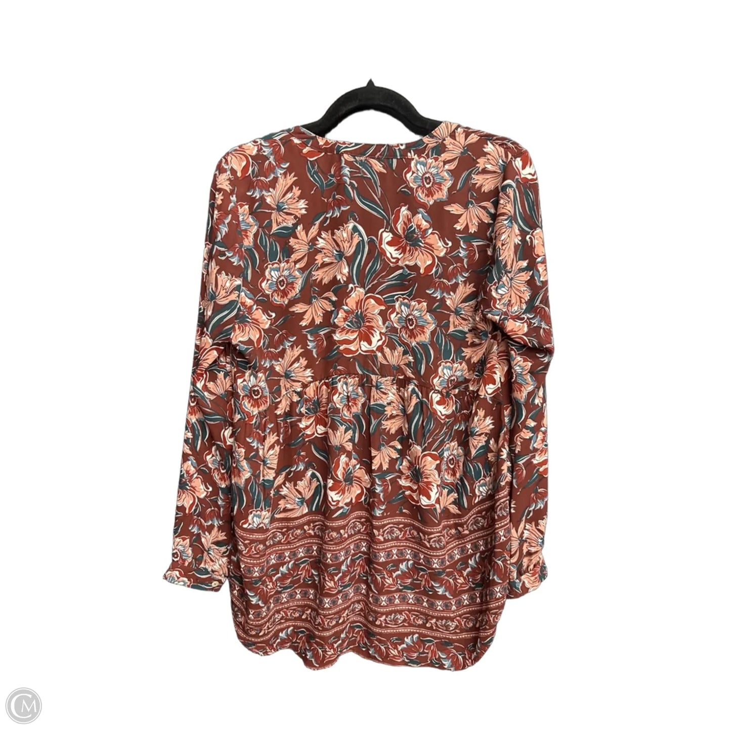 Top Long Sleeve By Dr2 In Floral Print, Size: S