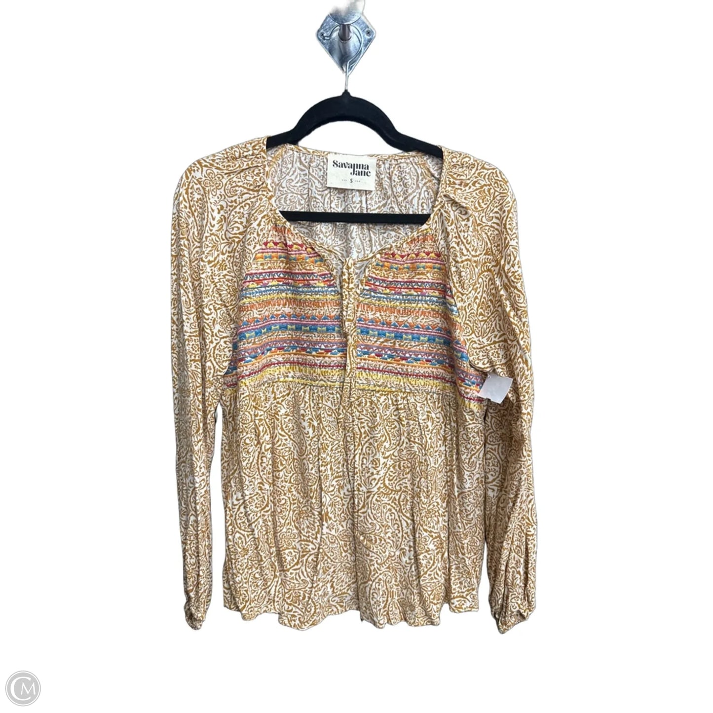 Top Long Sleeve By Savanna Jane In Floral Print, Size: S