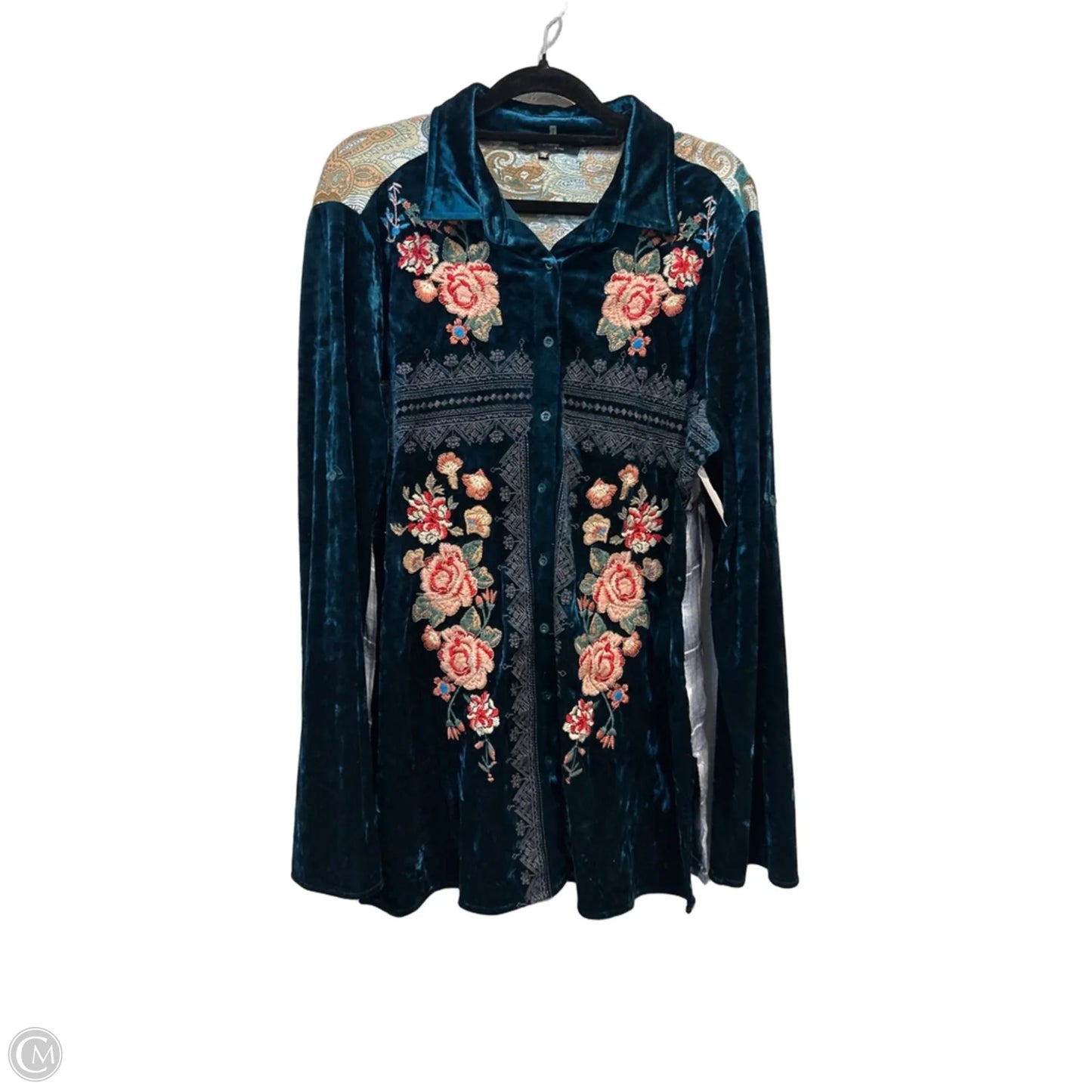 Top Long Sleeve By Andree By Unit In Blue, Size: M