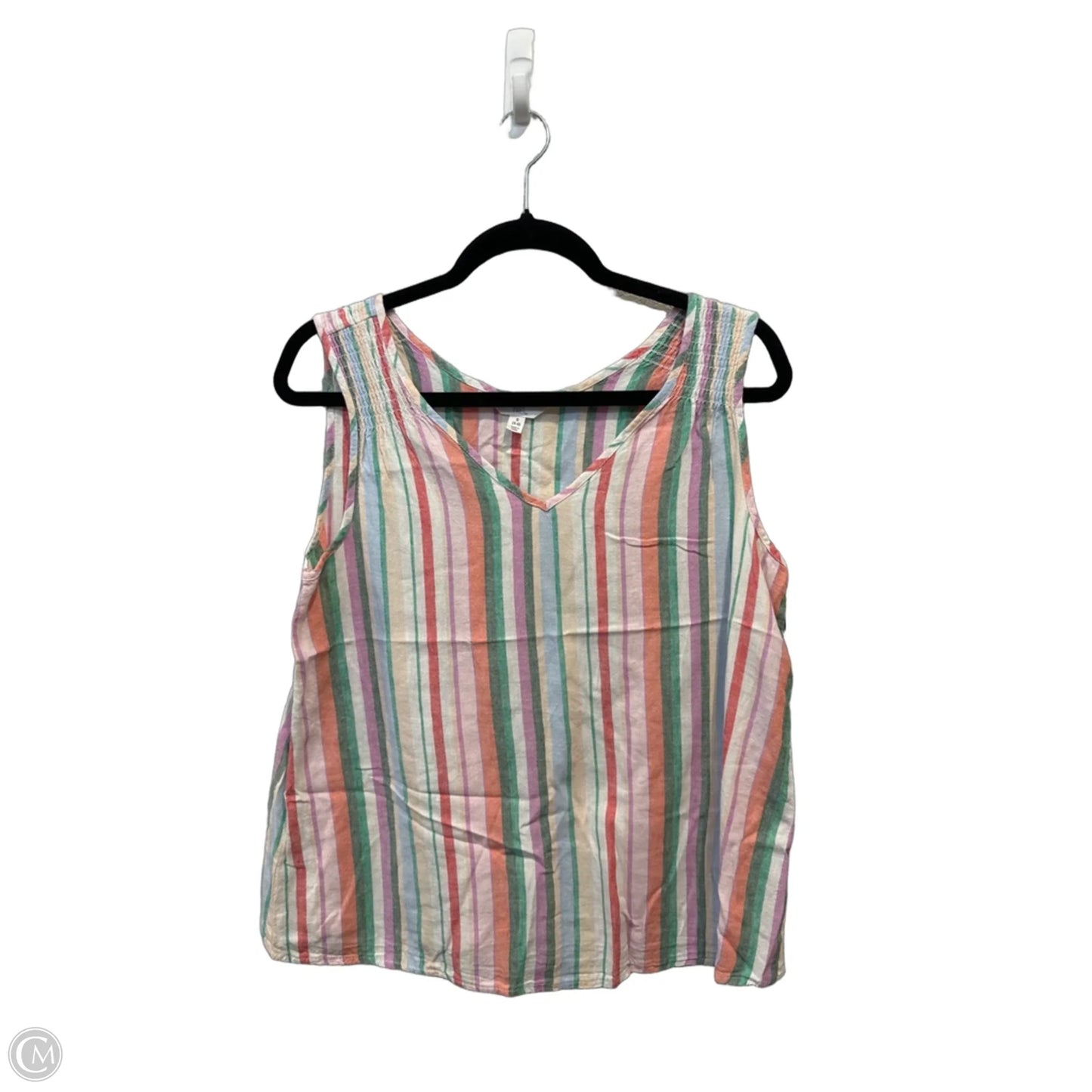 Top Sleeveless By Time And Tru In Striped Pattern, Size: S