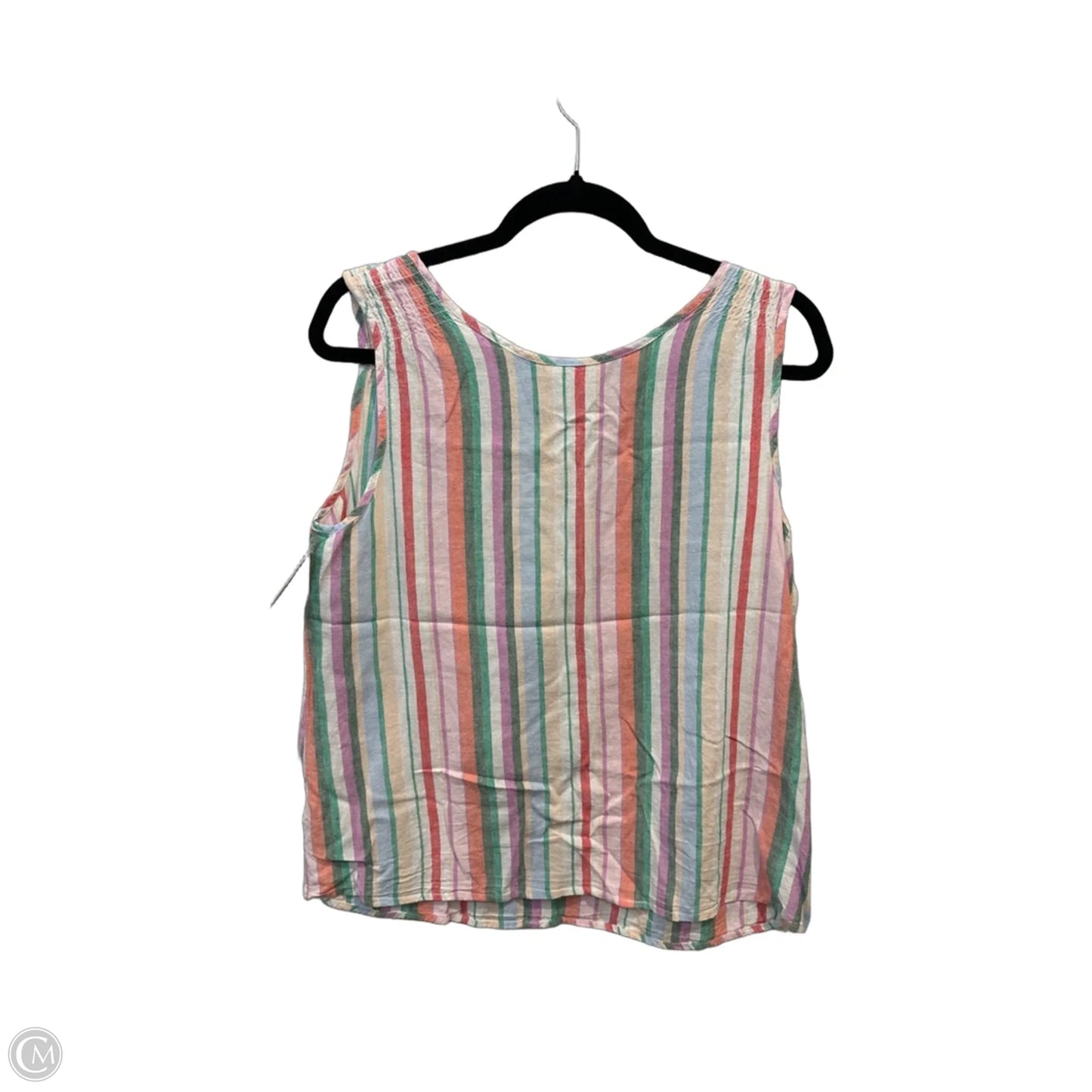 Top Sleeveless By Time And Tru In Striped Pattern, Size: S
