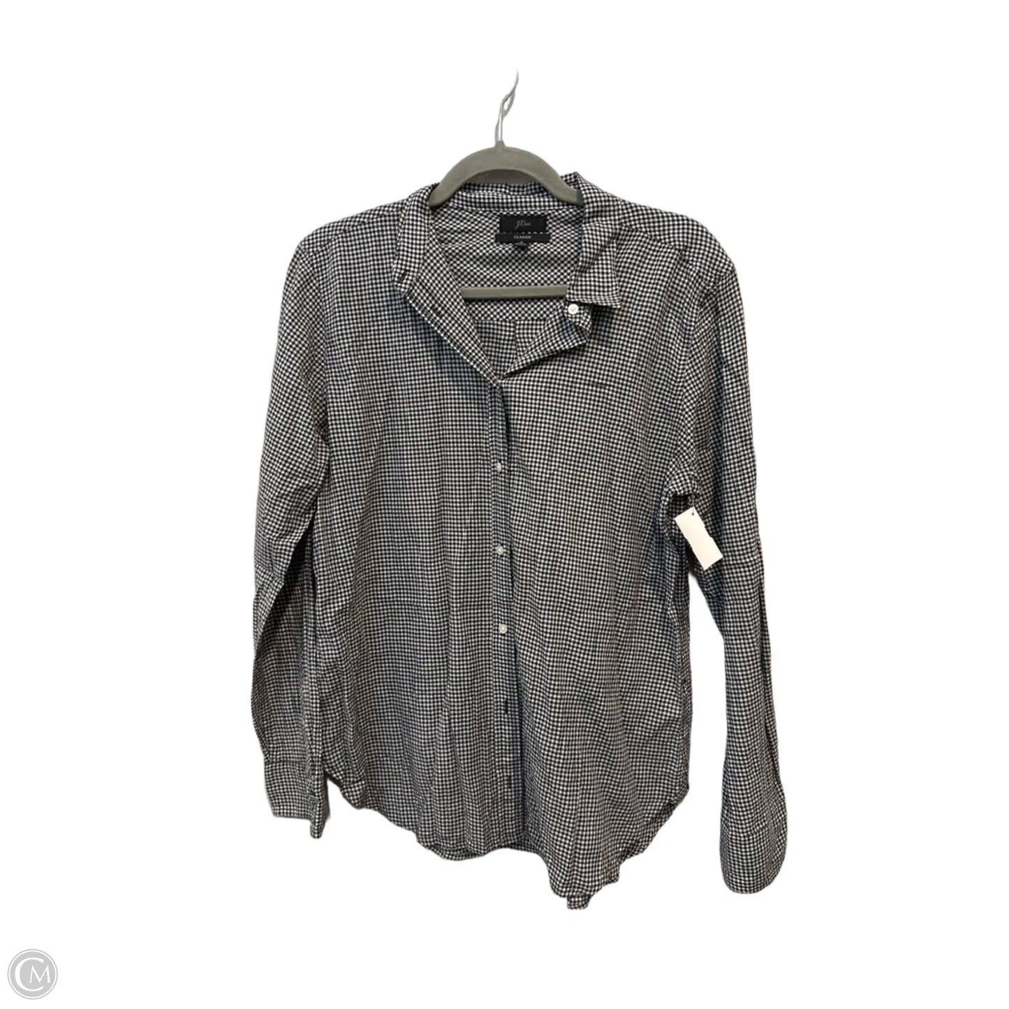 Top Long Sleeve By J. Crew In Checkered Pattern, Size: M