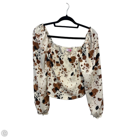 Top Long Sleeve By Buddy Love In Animal Print, Size: M