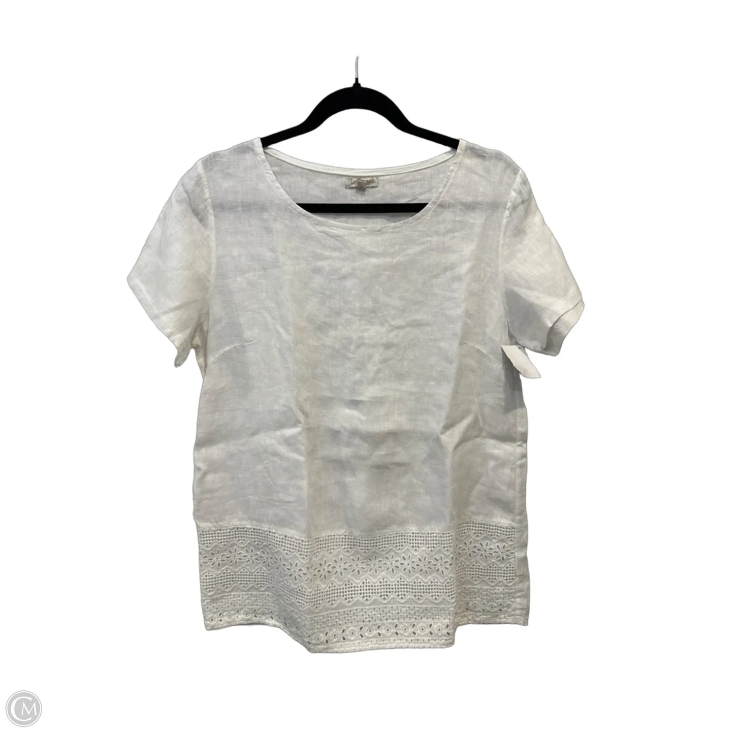 Top Short Sleeve By Clothes Mentor In White, Size: L