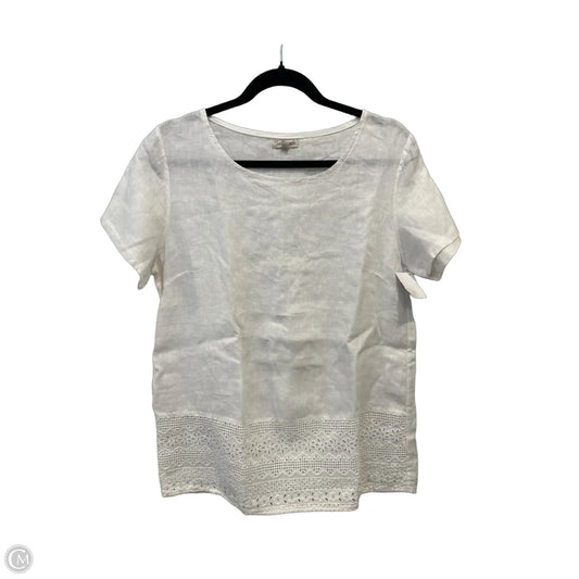 Top Short Sleeve By Clothes Mentor In White, Size: L