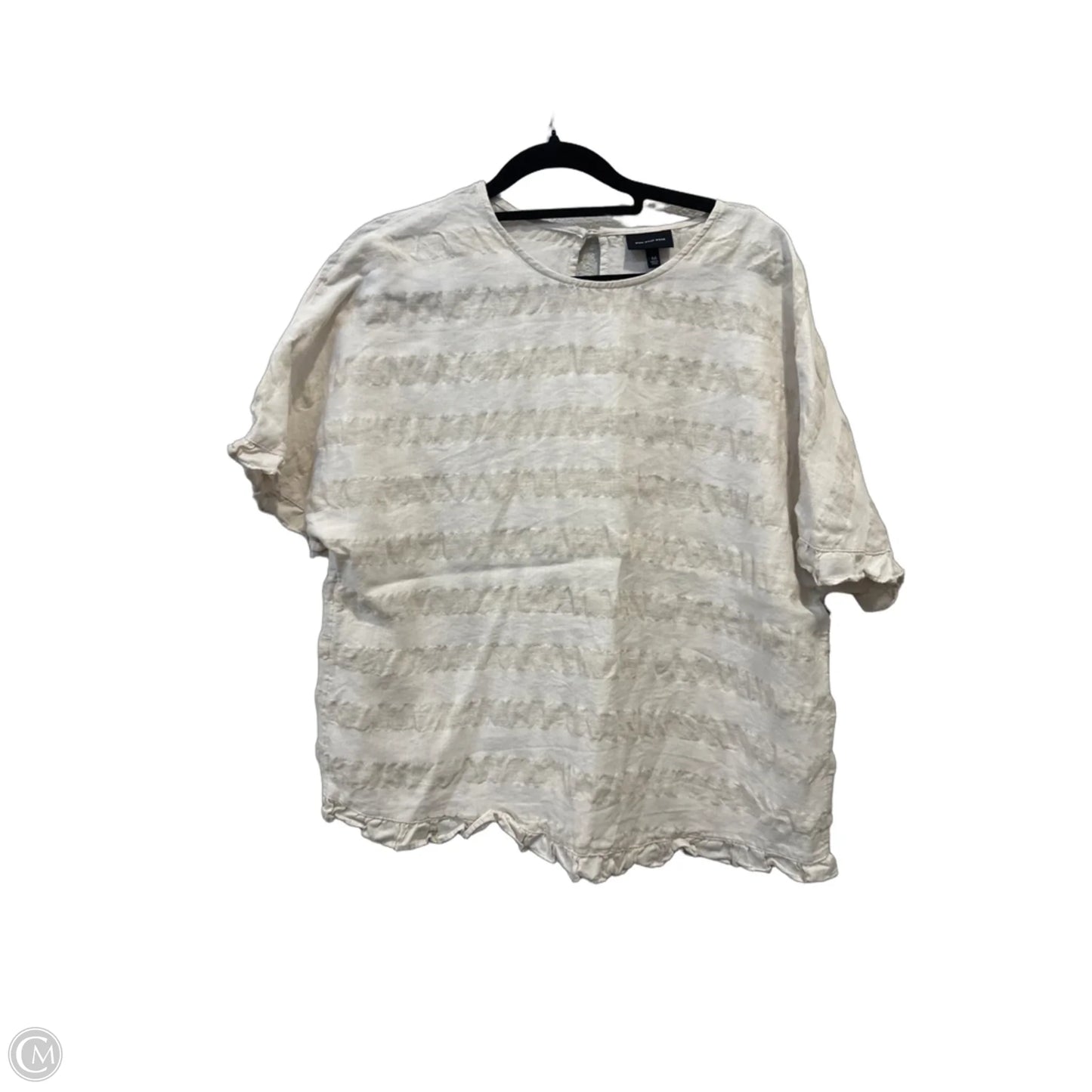 Top Short Sleeve By Who What Wear In Cream, Size: M