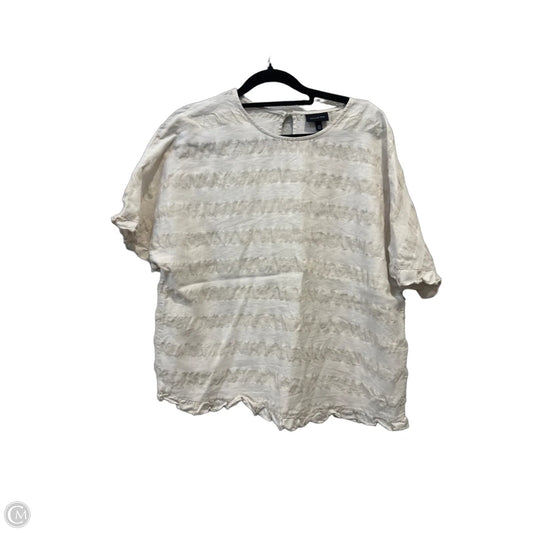 Top Short Sleeve By Who What Wear In Cream, Size: M
