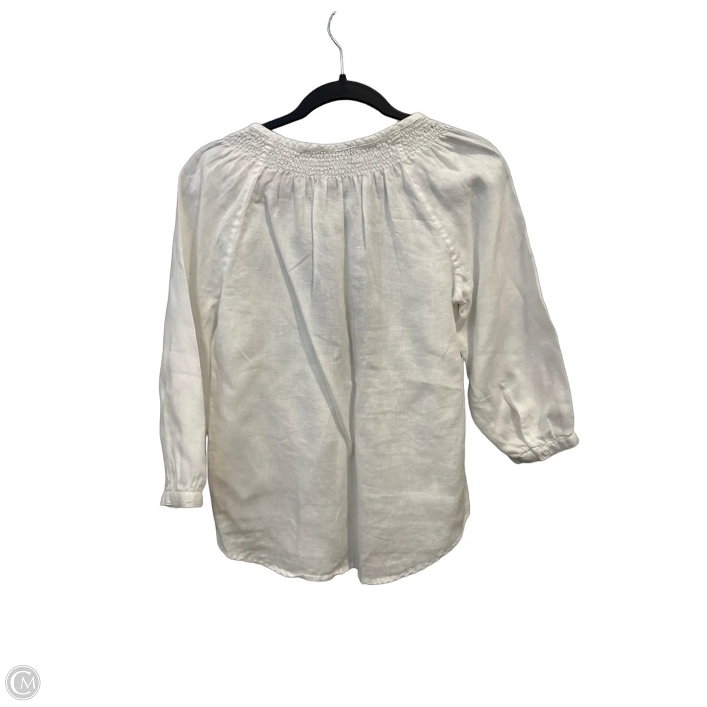 Top Long Sleeve By Jones New York In White, Size: Mp