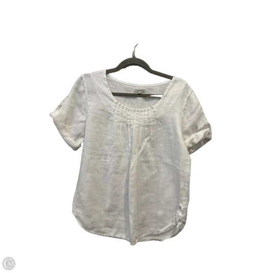 Top Short Sleeve By Clothes Mentor In White, Size: M
