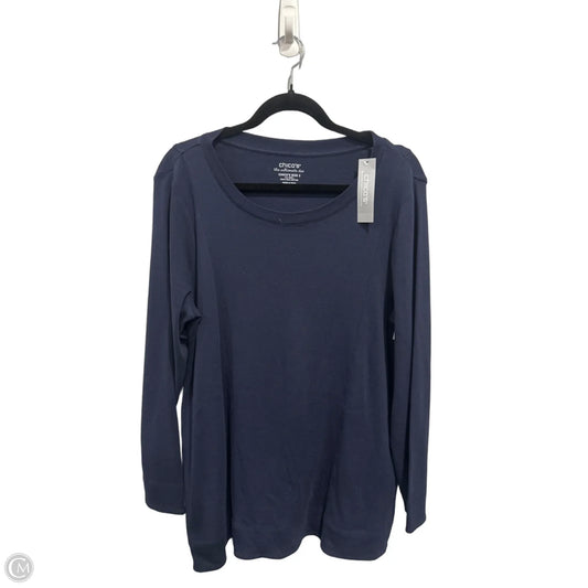 Top Long Sleeve Basic By Chicos In Navy, Size: L