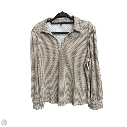 Top Long Sleeve By Adrianna Papell In Geometric Pattern, Size: L