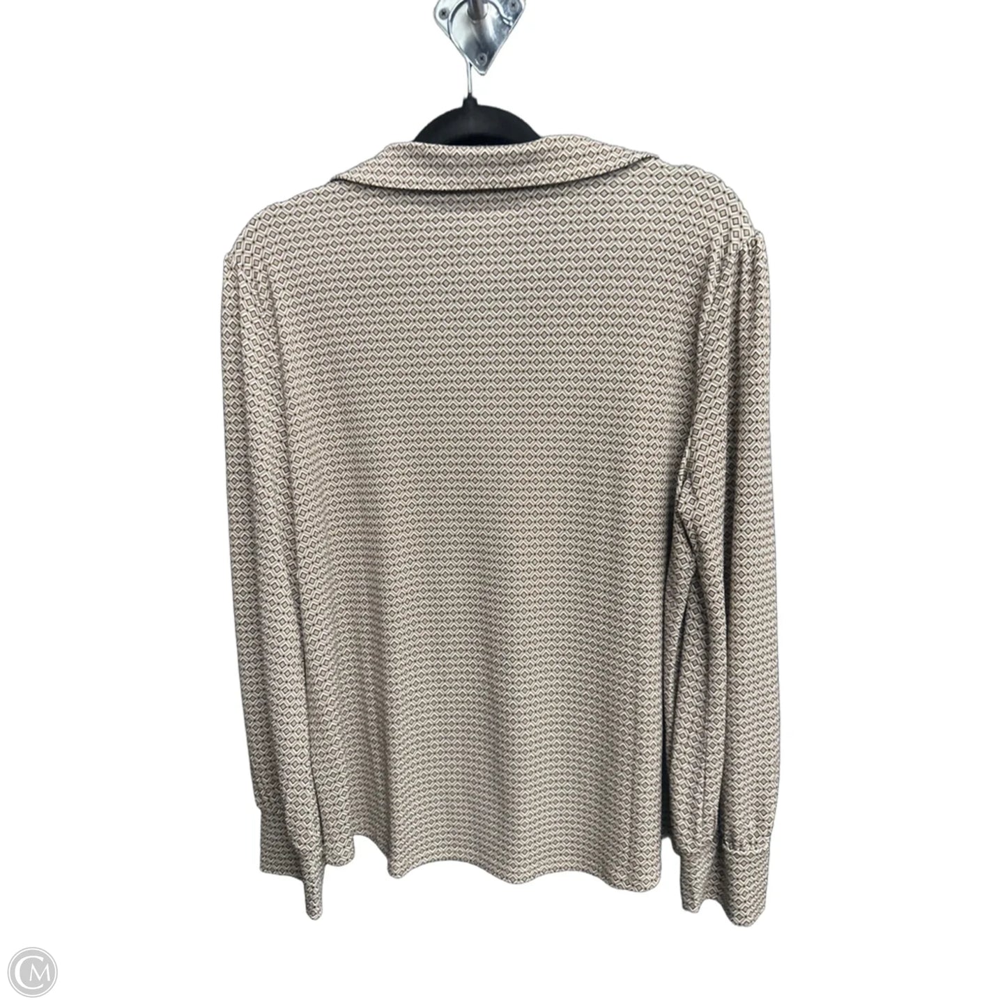 Top Long Sleeve By Adrianna Papell In Geometric Pattern, Size: L