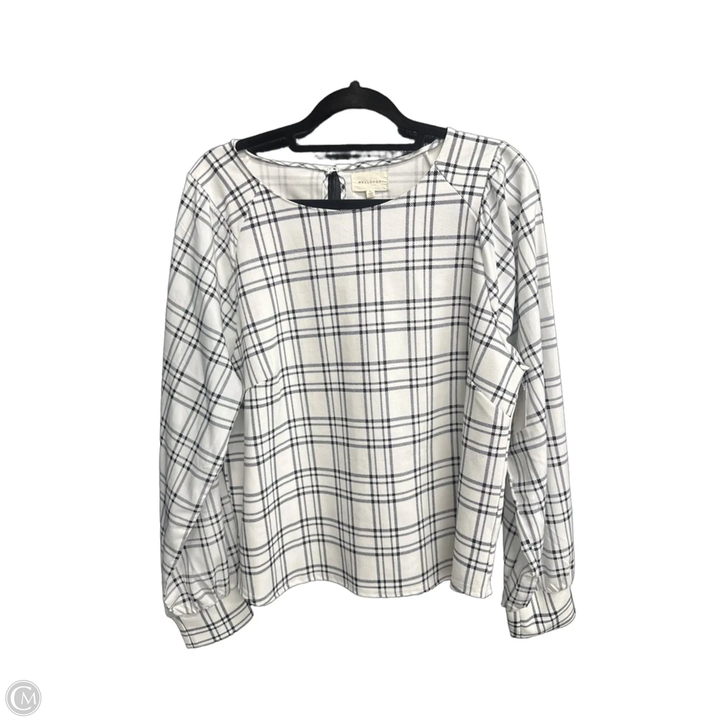 Top Long Sleeve By Melloday In Plaid Pattern, Size: L