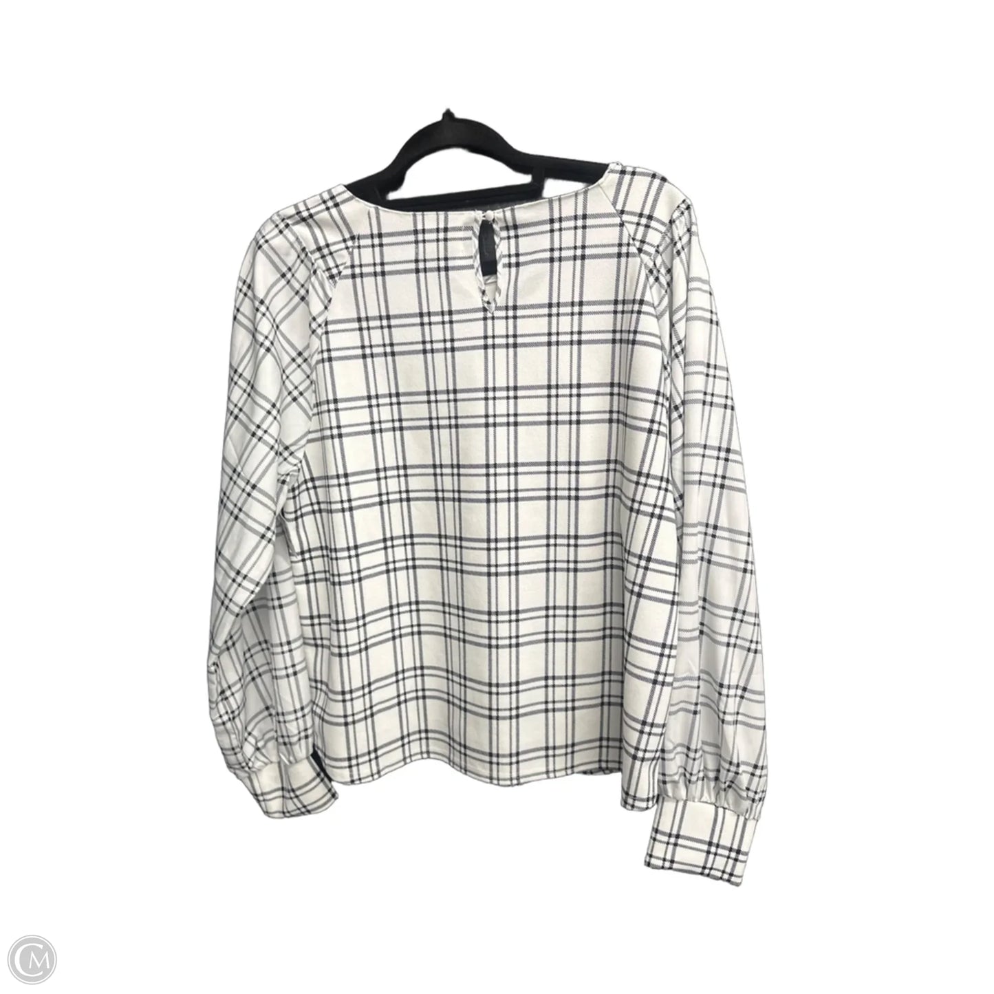 Top Long Sleeve By Melloday In Plaid Pattern, Size: L