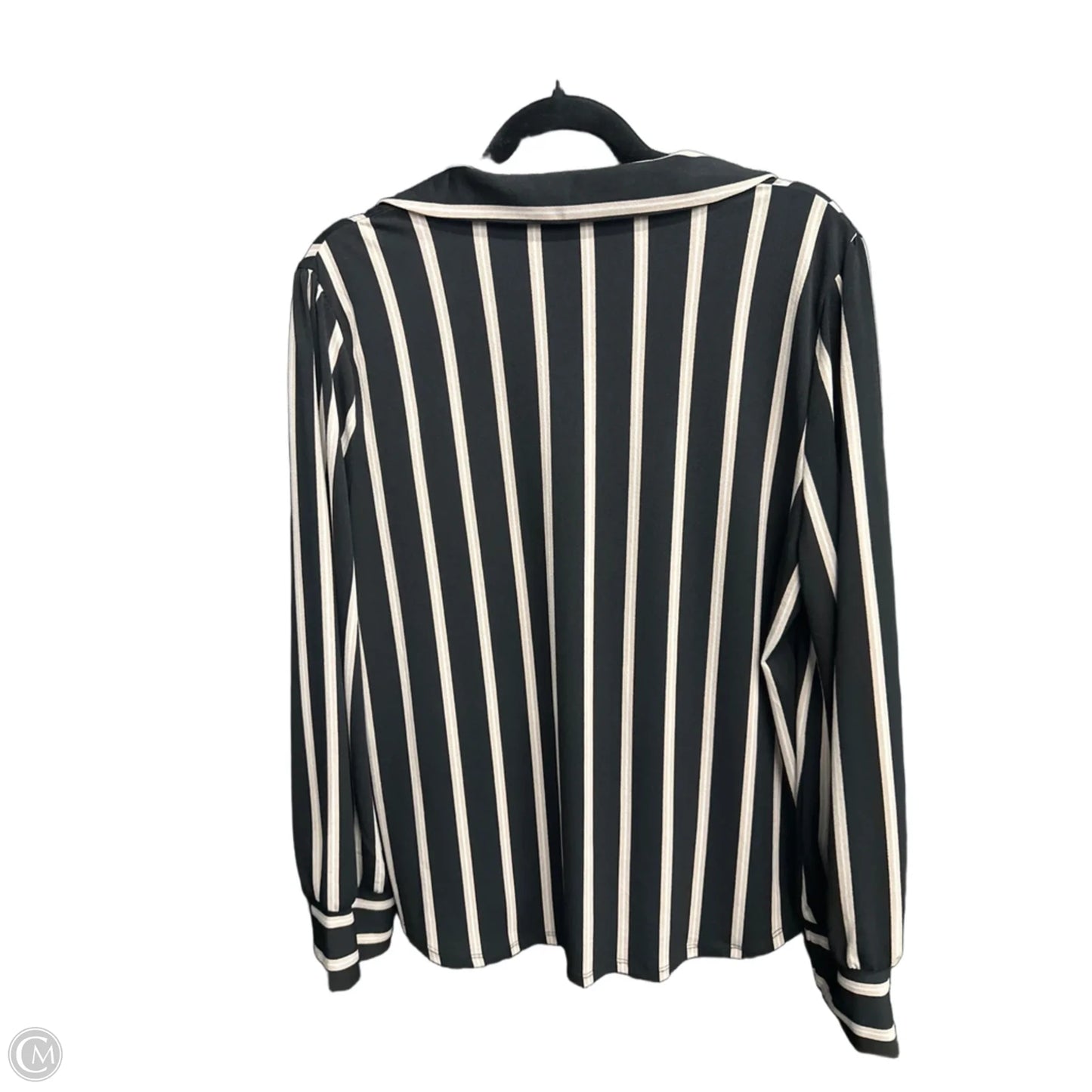 Top Long Sleeve By Adrianna Papell In Striped Pattern, Size: L
