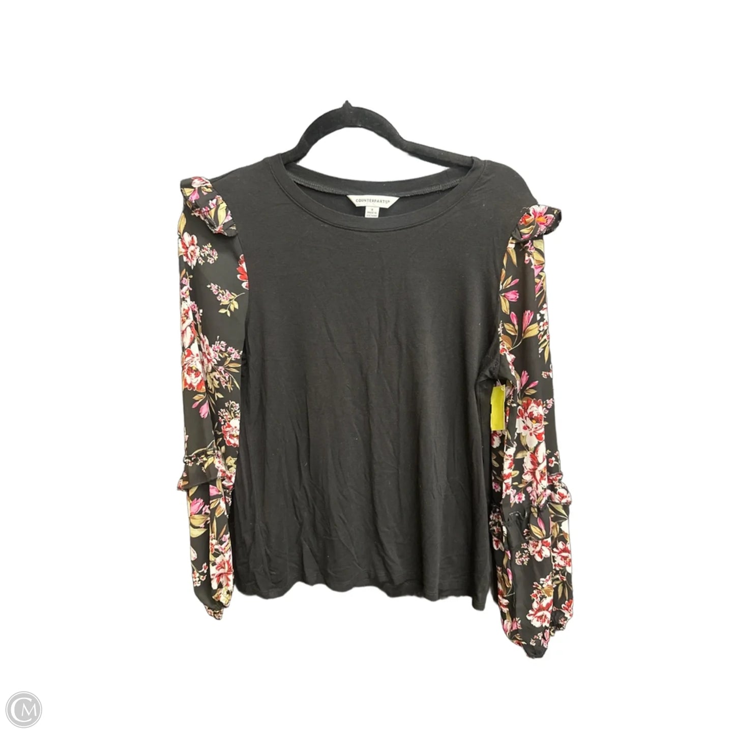 Top Long Sleeve By Counterparts In Floral Print, Size: S