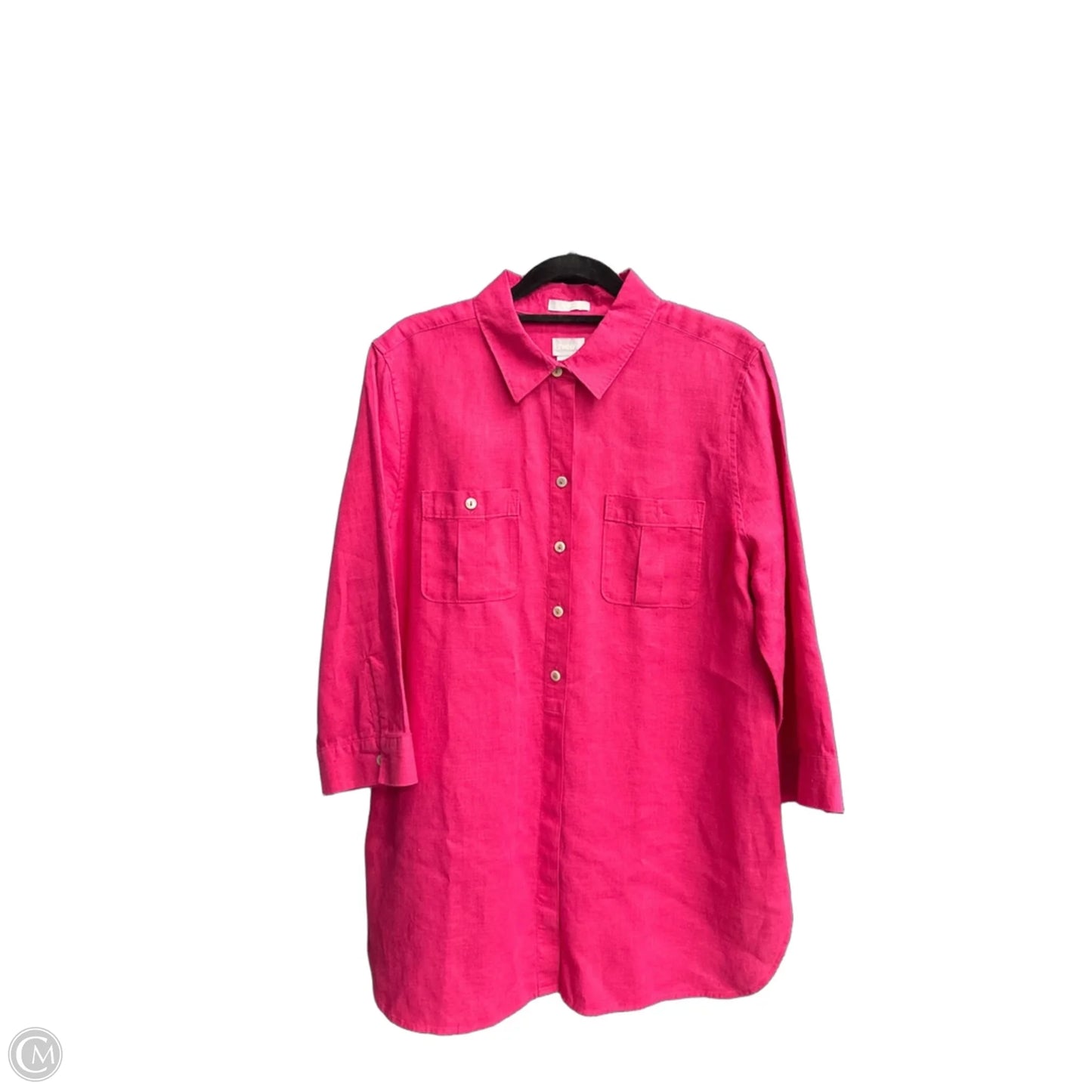 Top 3/4 Sleeve By Chicos In Pink, Size: M