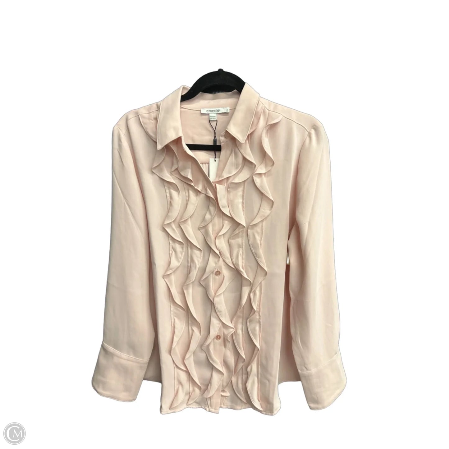 Top Long Sleeve By Chicos In Pink, Size: M