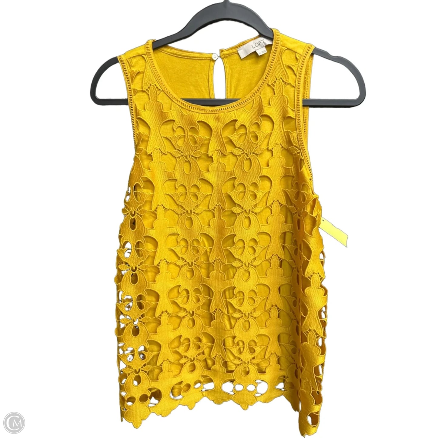 Top Sleeveless By Loft In Yellow, Size: M