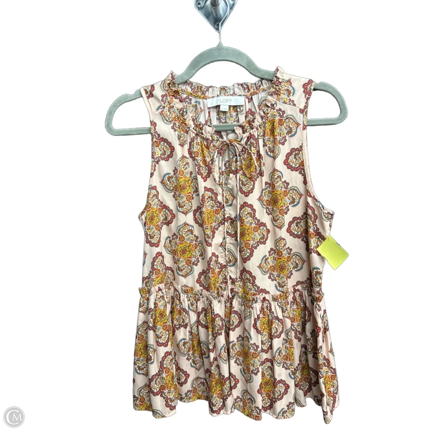 Top Sleeveless By Loft In Floral Print, Size: M