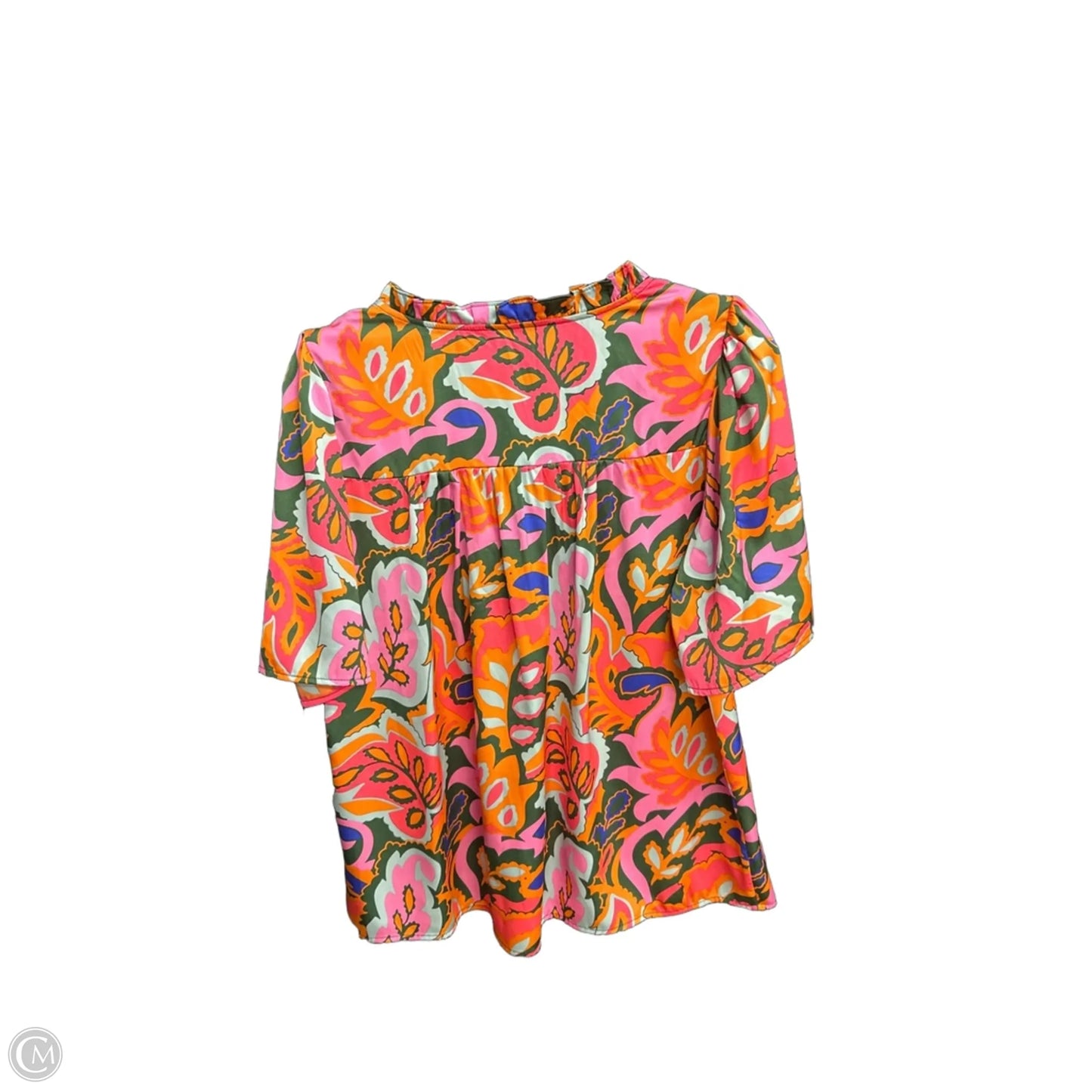 Top Short Sleeve By Clothes Mentor In Floral Print, Size: M