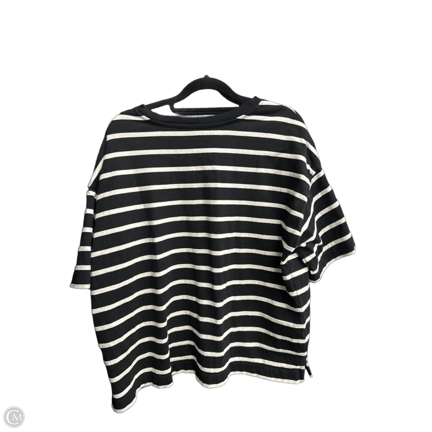 Top Short Sleeve By Loft In Striped Pattern, Size: L