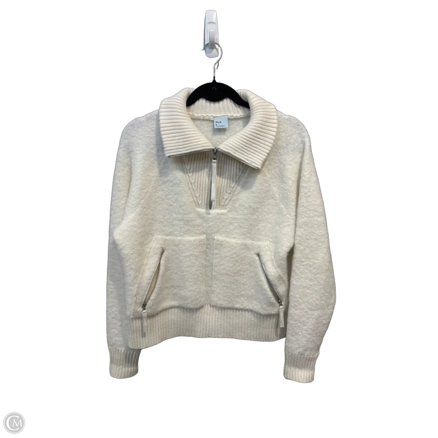 Sweatshirt Collar By Flx In Cream, Size: M