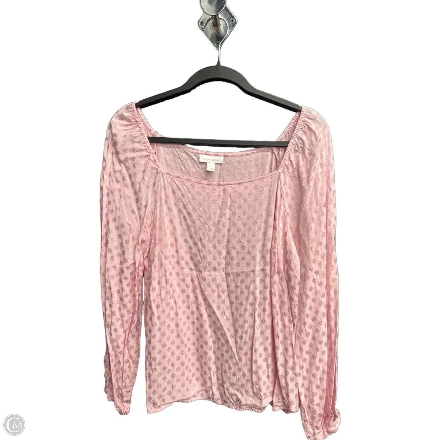 Top Long Sleeve By Charter Club In Pink, Size: L