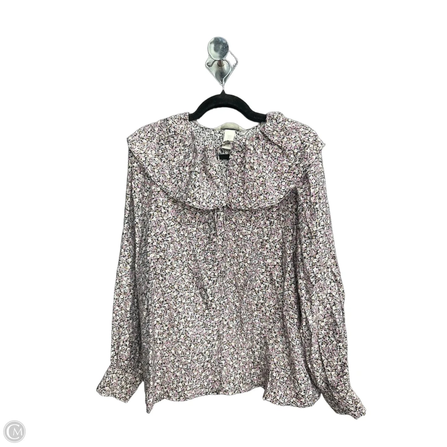 Top Long Sleeve By H&m In Floral Print, Size: L