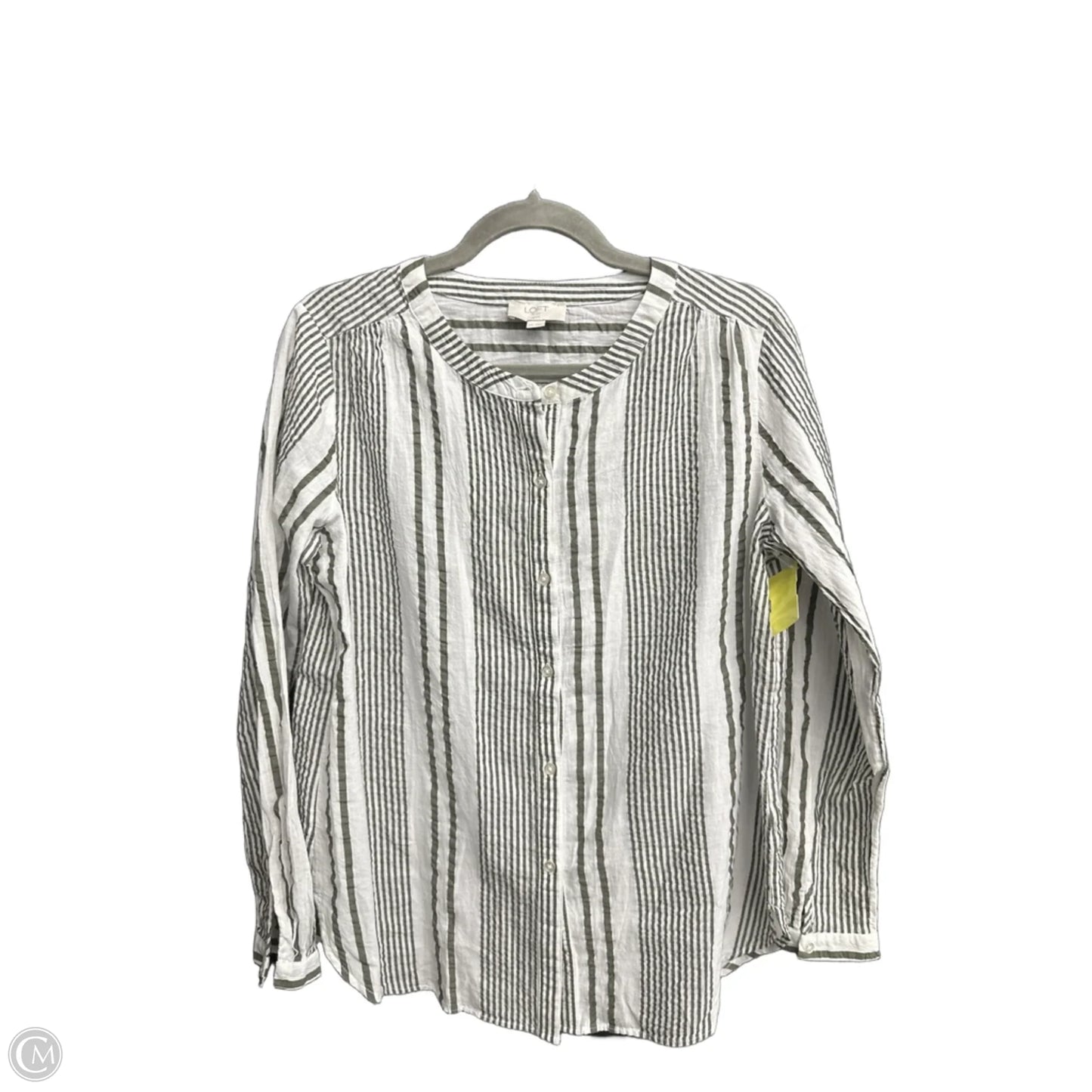 Top Long Sleeve By Loft In Striped Pattern, Size: Mp