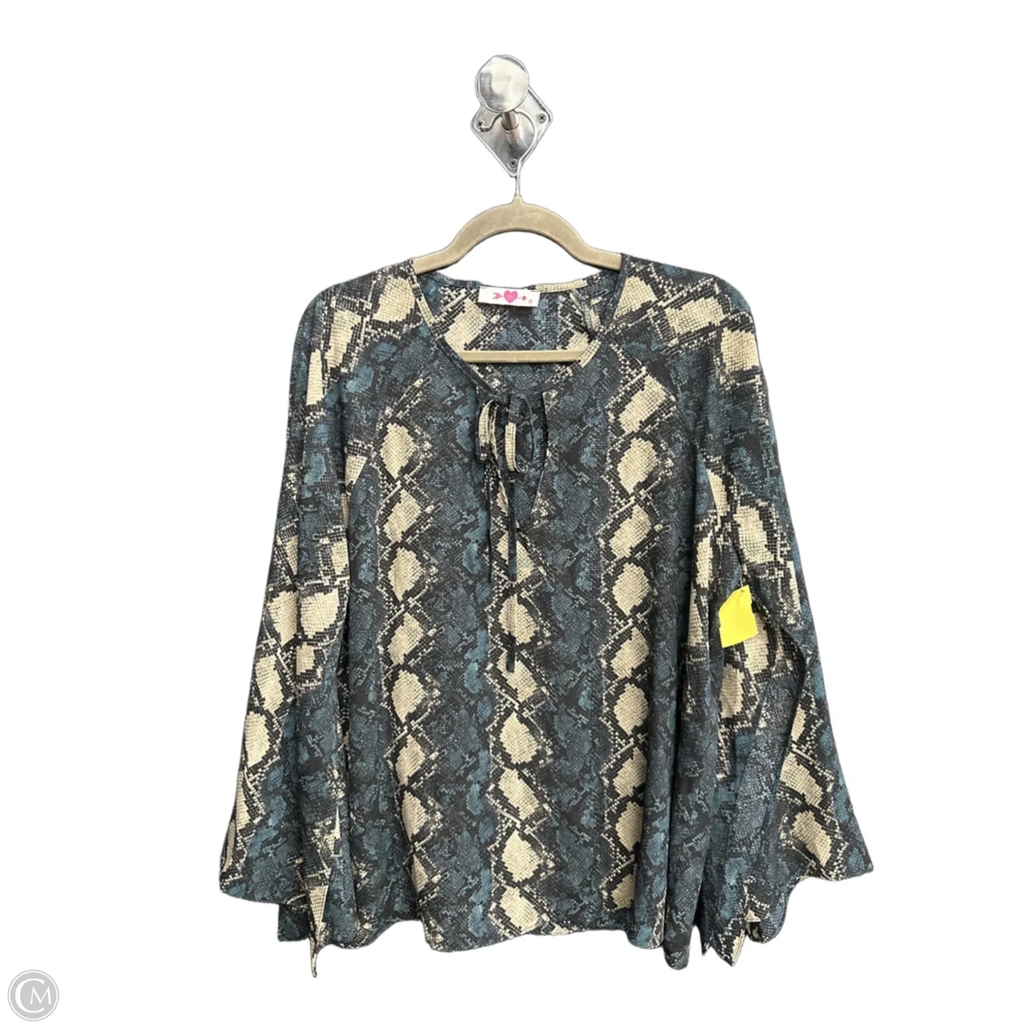 Top Long Sleeve By Buddy Love In Snakeskin Print, Size: M