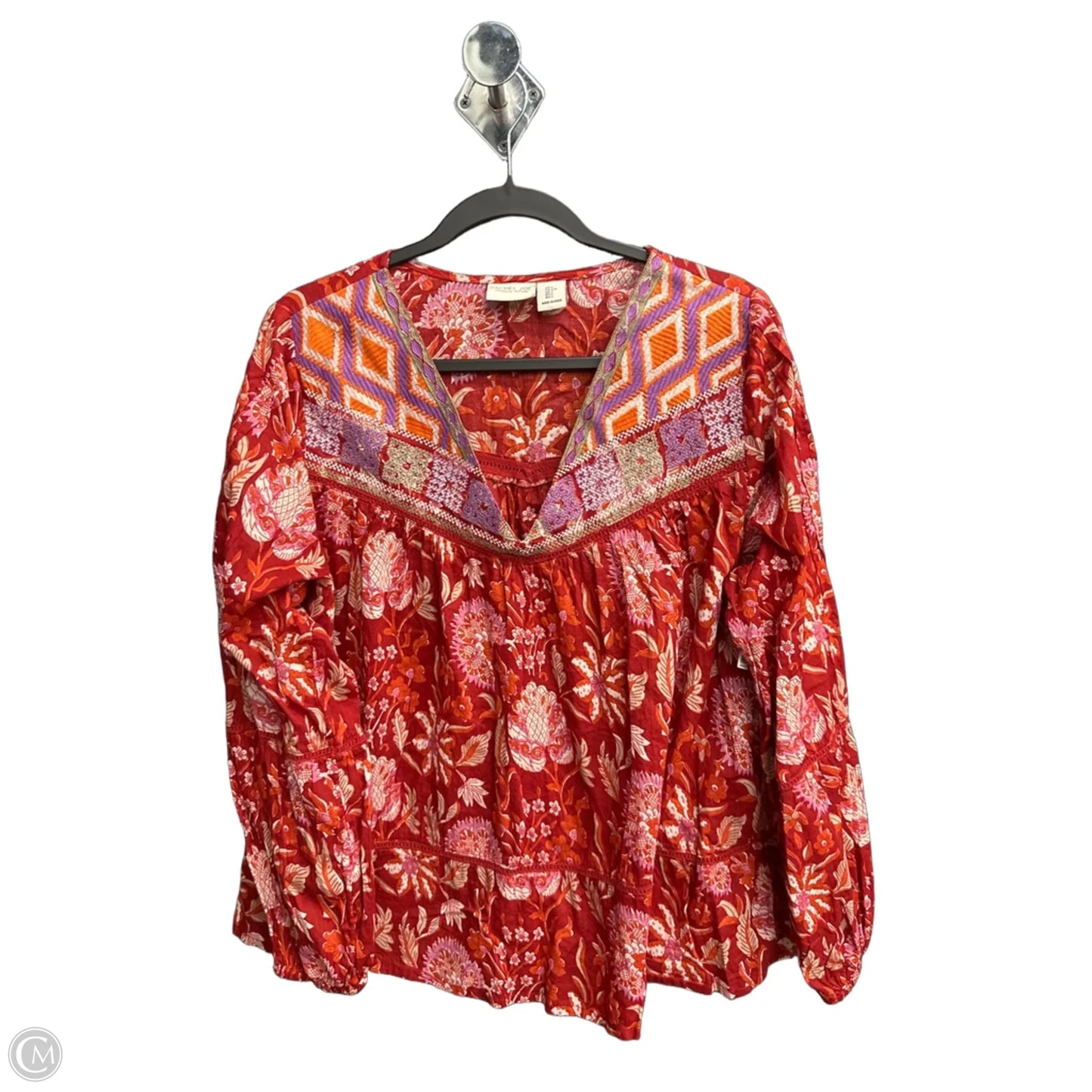 Top Long Sleeve By Rachel Zoe In Floral Print, Size: L
