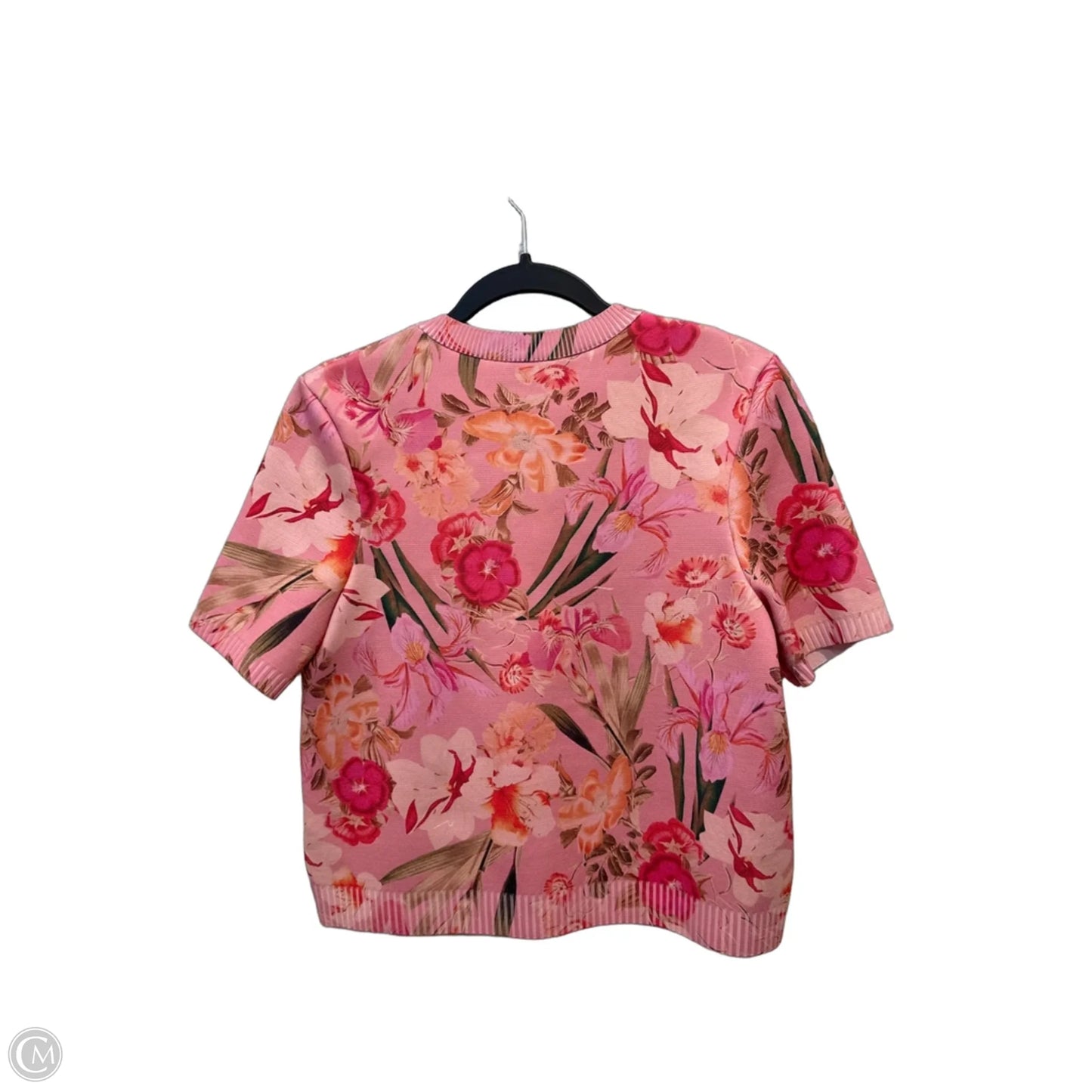 Top Short Sleeve By Zara In Floral Print, Size: M