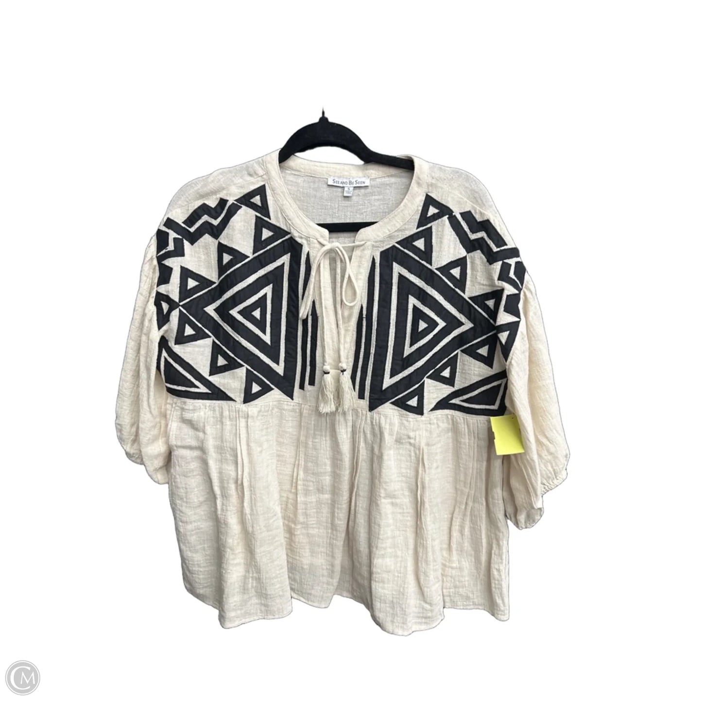 Top Short Sleeve By See And Be Seen In Beige, Size: S