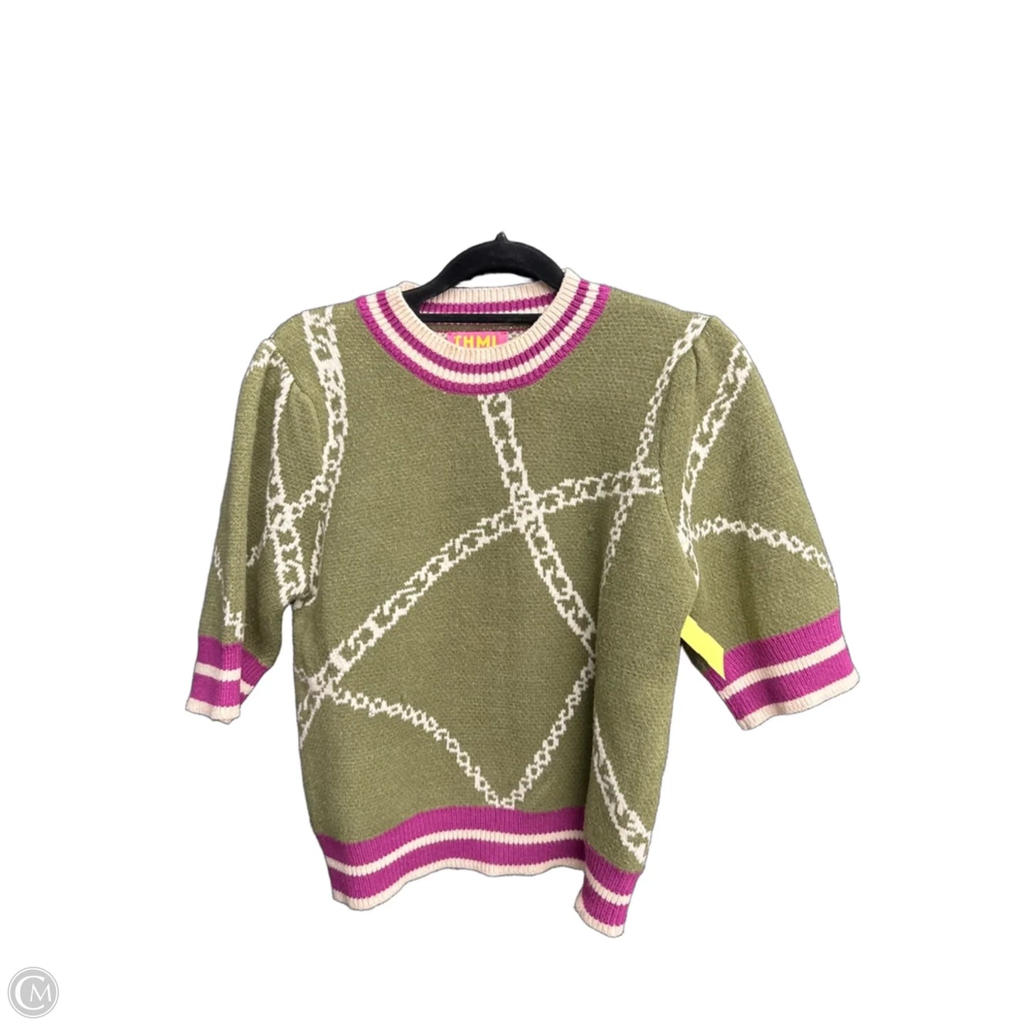 Sweater Short Sleeve By Thml In Green & Purple, Size: S