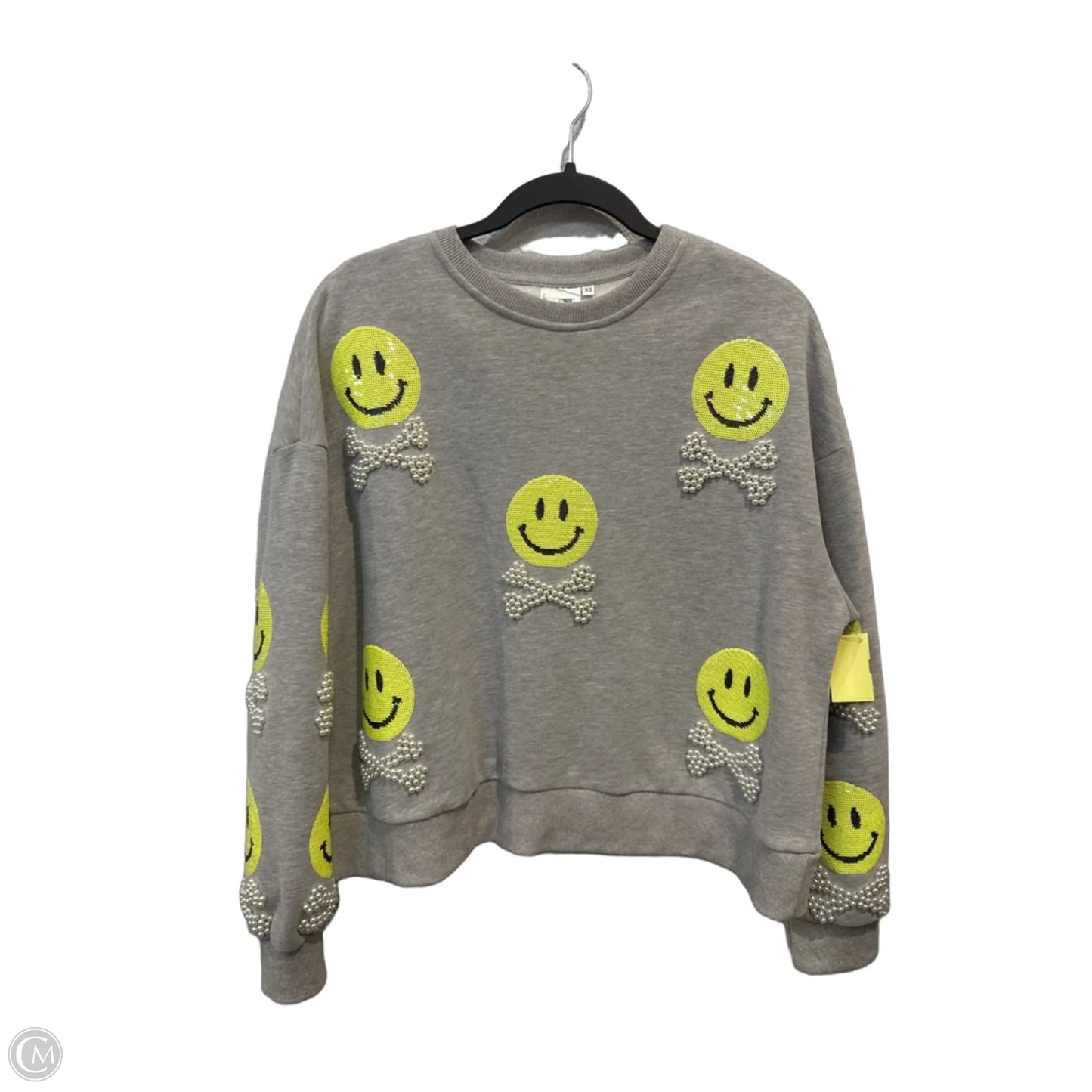 Sweatshirt Crewneck By Queen Of Sparkles In Grey, Size: Xs