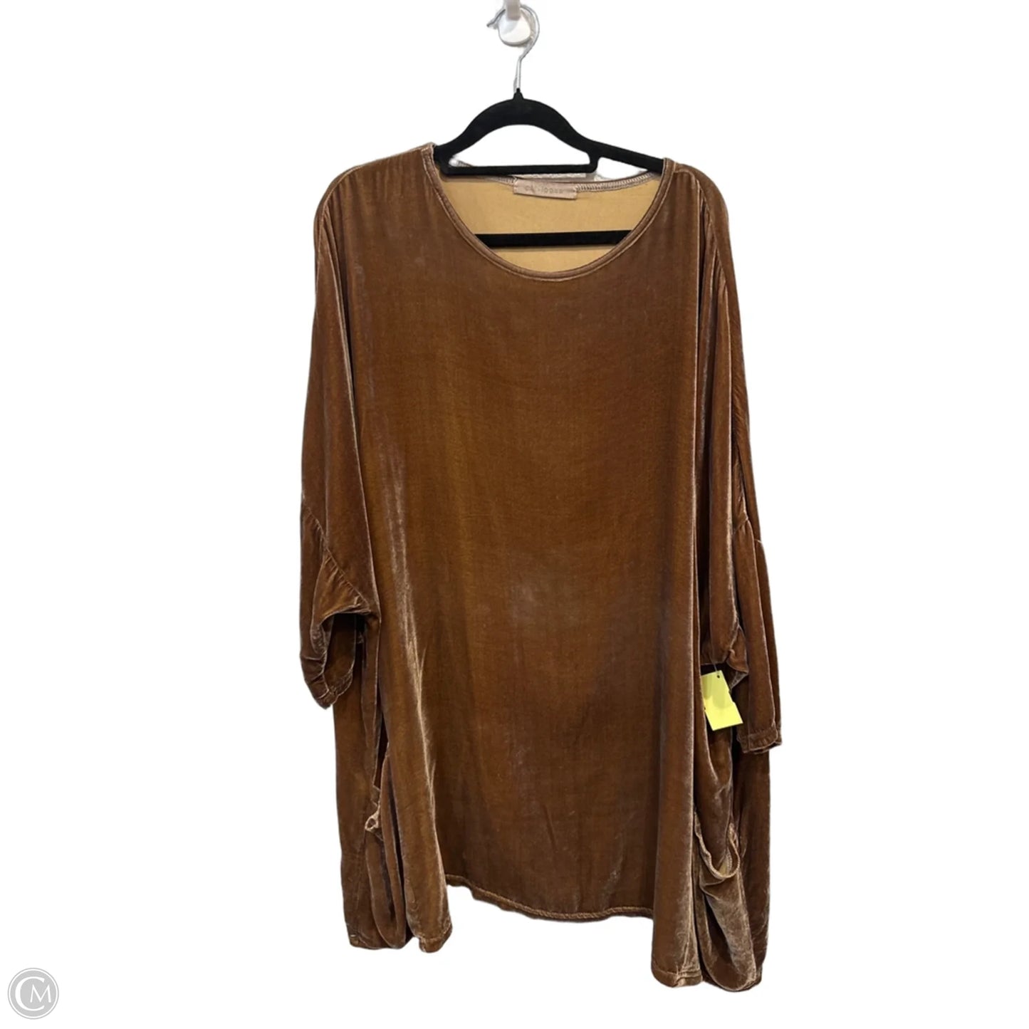 Tunic Short Sleeve By Cut Loose In Brown, Size: S