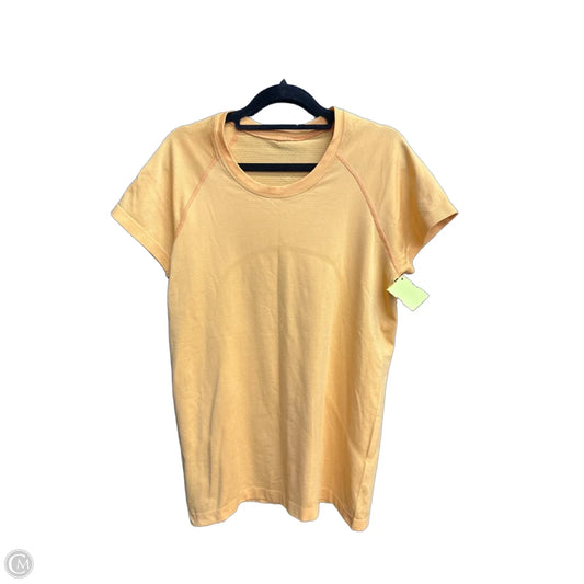 Athletic Top Short Sleeve By Lululemon In Orange, Size: M