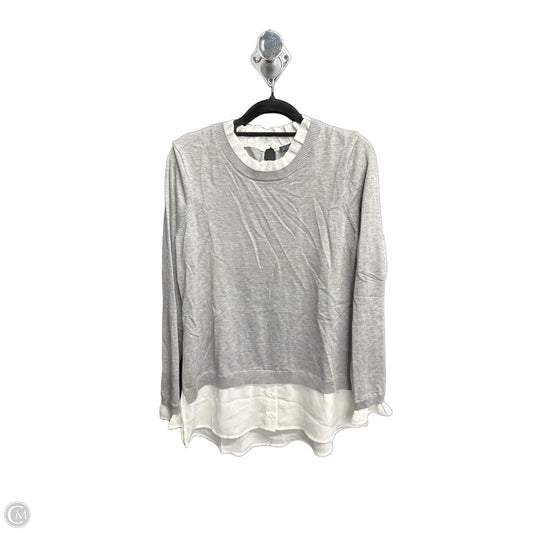 Top Long Sleeve By Adrianna Papell In Grey, Size: M