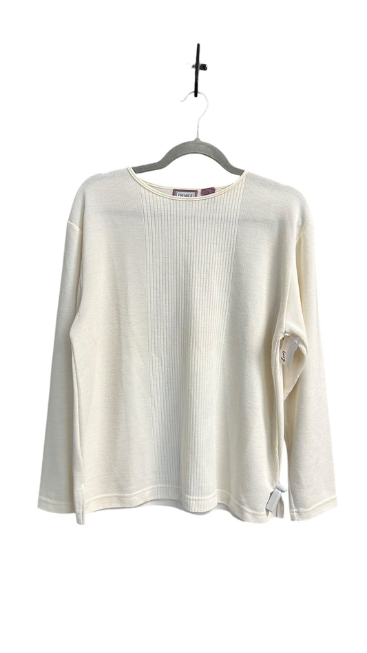 Top Long Sleeve By Premier In Cream, Size: L