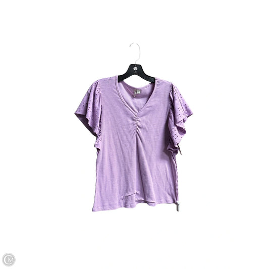 Top Short Sleeve By Cato In Purple, Size: S