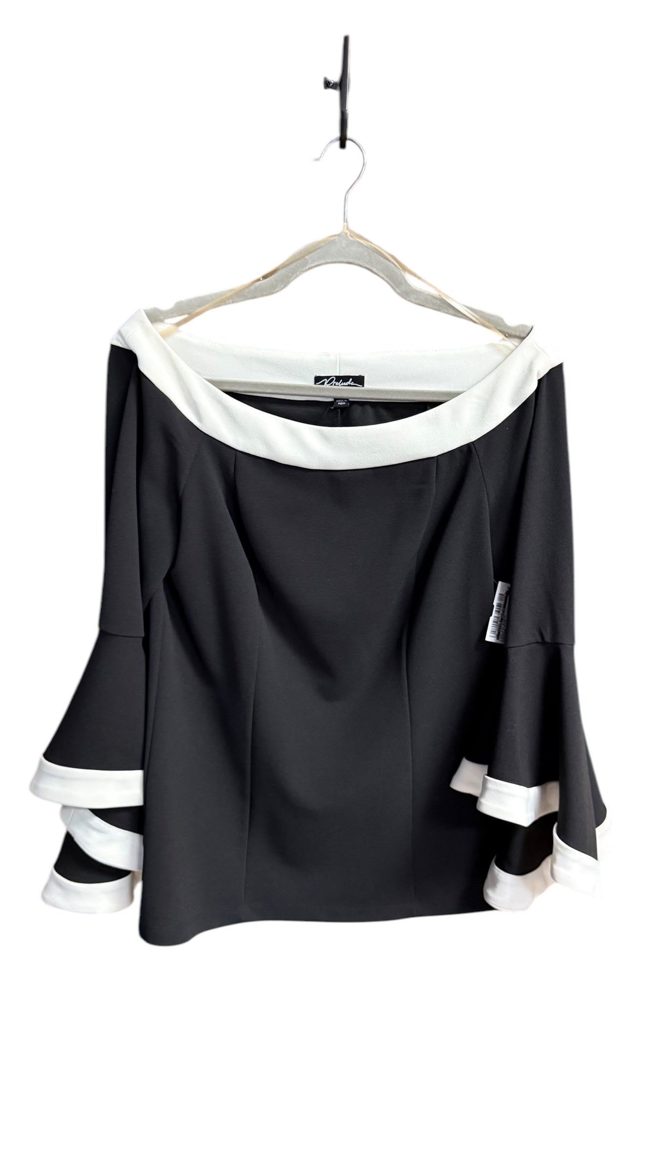 Top 3/4 Sleeve By Clothes Mentor In Black & White, Size: S