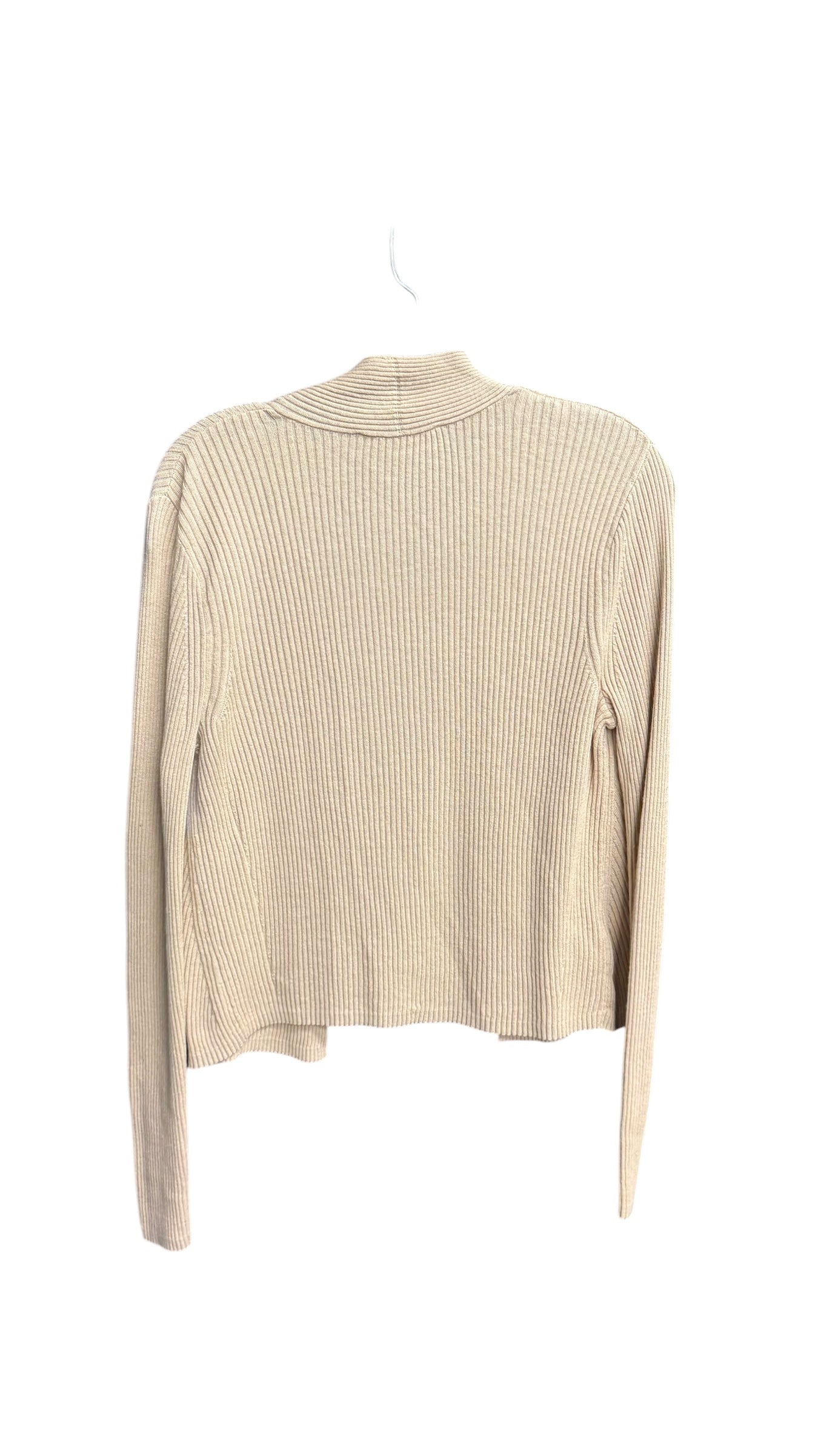 Sweater Cardigan By Loft In Beige, Size: L